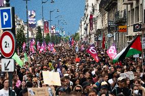 Demonstration In Rennes Against Emmanuel Macron's ''Coup De Force''