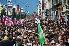 Demonstration In Rennes Against Emmanuel Macron's ''Coup De Force''