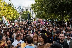 Demonstration In Rennes Against Emmanuel Macron's ''Coup De Force''