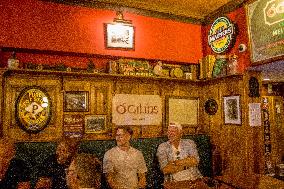 Irish And British People Watching The Match Between Ireland X England In Cais Do Sodré, Lisbon, Portugal