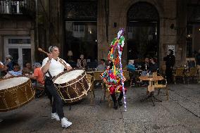 Annual Parade Of Carnival Costumes In Santiago De Compostela.