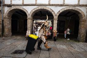 Annual Parade Of Carnival Costumes In Santiago De Compostela.