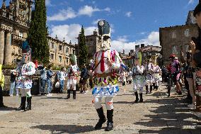 Annual Parade Of Carnival Costumes In Santiago De Compostela.