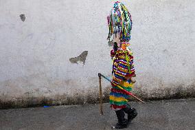 Annual Parade Of Carnival Costumes In Santiago De Compostela.