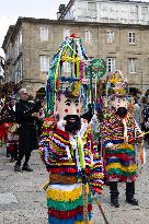 Annual Parade Of Carnival Costumes In Santiago De Compostela.