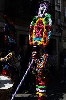 Annual Parade Of Carnival Costumes In Santiago De Compostela.