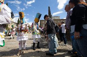 Annual Parade Of Carnival Costumes In Santiago De Compostela.