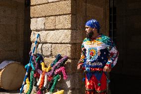 Annual Parade Of Carnival Costumes In Santiago De Compostela.