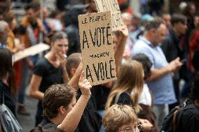 Protest Against Macron's Choice Of Michel Banier As Prime Minister