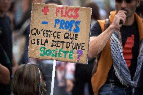 Protest Against Macron's Choice Of Michel Banier As Prime Minister