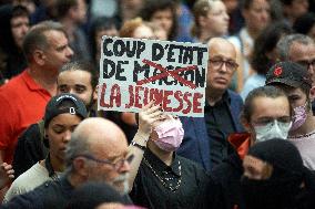 Protest Against Macron's Choice Of Michel Banier As Prime Minister