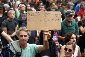 Protest Against Macron's Choice Of Michel Banier As Prime Minister