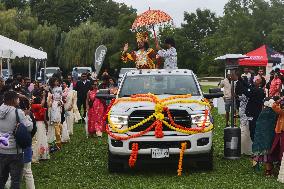 Grand Procession During The Onam Festival In Canada