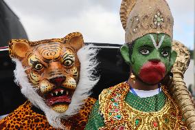 Grand Procession During The Onam Festival In Canada