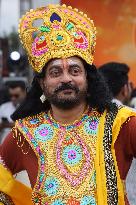 Grand Procession During The Onam Festival In Canada