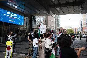 Protesting HIRC Dinner Were Vice President Nominee Tim Walz Attending The HRC Dinner