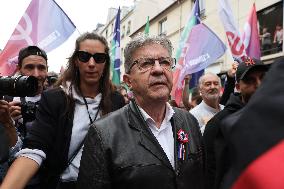 Jean-Luc Melenchon At A Rally Against The President's Forceful Blow - Paris