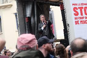 Jean-Luc Melenchon At A Rally Against The President's Forceful Blow - Paris