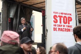 Jean-Luc Melenchon At A Rally Against The President's Forceful Blow - Paris