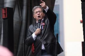 Jean-Luc Melenchon At A Rally Against The President's Forceful Blow - Paris