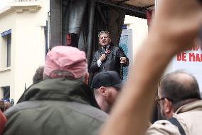 Jean-Luc Melenchon At A Rally Against The President's Forceful Blow - Paris