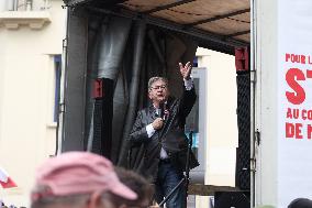 Jean-Luc Melenchon At A Rally Against The President's Forceful Blow - Paris