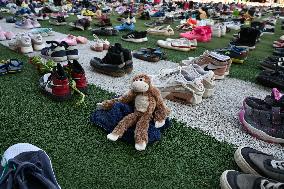 Thousands Of Shoes Laid Out As Memorial To Children Killed In Gaza - Rotterdam