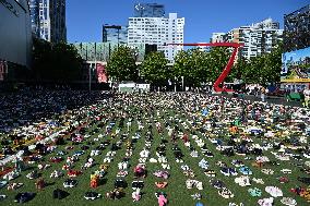 Thousands Of Shoes Laid Out As Memorial To Children Killed In Gaza - Rotterdam