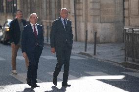 Edouard Philippe At Matignon For Meeting With Michel Barnier