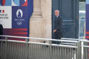 Edouard Philippe At Matignon For Meeting With Michel Barnier