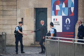 Edouard Philippe At Matignon For Meeting With Michel Barnier