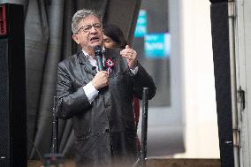 Jean-Luc Melenchon At A Rally Against The President's Forceful Blow - Paris