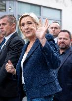 Marine Le Pen Arrives In Henin-Beaumont - France