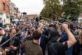 Marine Le Pen Arrives In Henin-Beaumont - France