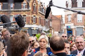 Marine Le Pen Arrives In Henin-Beaumont - France