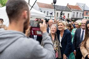 Marine Le Pen Arrives In Henin-Beaumont - France