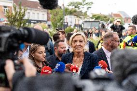 Marine Le Pen Arrives In Henin-Beaumont - France