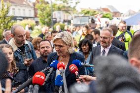 Marine Le Pen Arrives In Henin-Beaumont - France