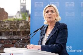 Marine Le Pen Arrives In Henin-Beaumont - France