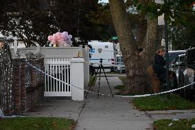 Crime Scene Investigators At The Scene Where Three People Were Shot At 132-45 220th Street In Queens New York