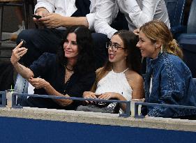 US Open - Courtney Cox In The Stands