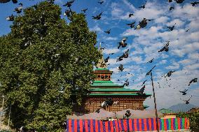 Muslims Offer Prayers At The Shrine Of Sufi Saint Naqshband Sahib In Srinagar