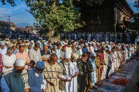 Muslims Offer Prayers At The Shrine Of Sufi Saint Naqshband Sahib In Srinagar