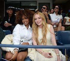 US Open - Lindsay Lohan And Jane Krakowski At Cadillac Suite