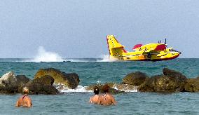 Firefighters Canadair In The Adriatic Sea - Italy