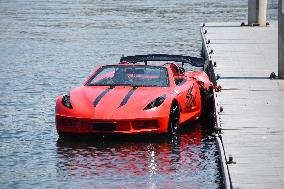 A Corvette C8 Jet Ski Moored In Long Beach - California