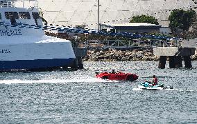 A Corvette C8 Jet Ski Moored In Long Beach - California