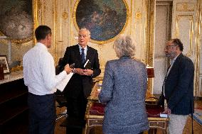 Exclusive - Michel Barnier At Hotel De Matignon - Paris