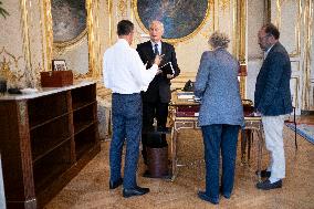 Exclusive - Michel Barnier At Hotel De Matignon - Paris