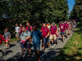 The Airborne Walking March Held In The Netherlands.